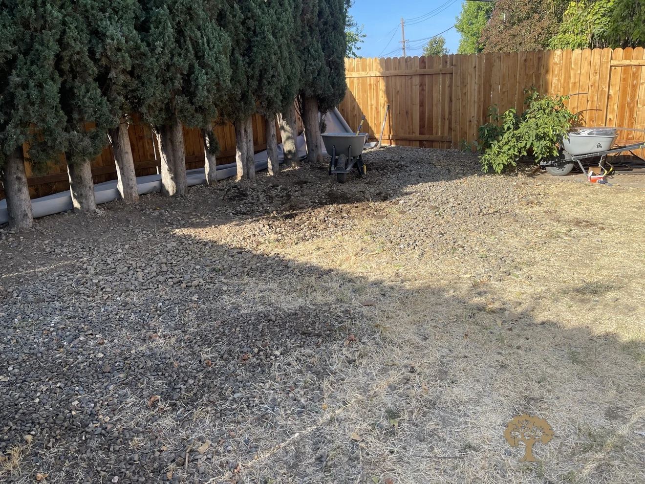 Carmichael Backyard Landscaping – During: Gravel Base Going Down – American Gardens Landscaping