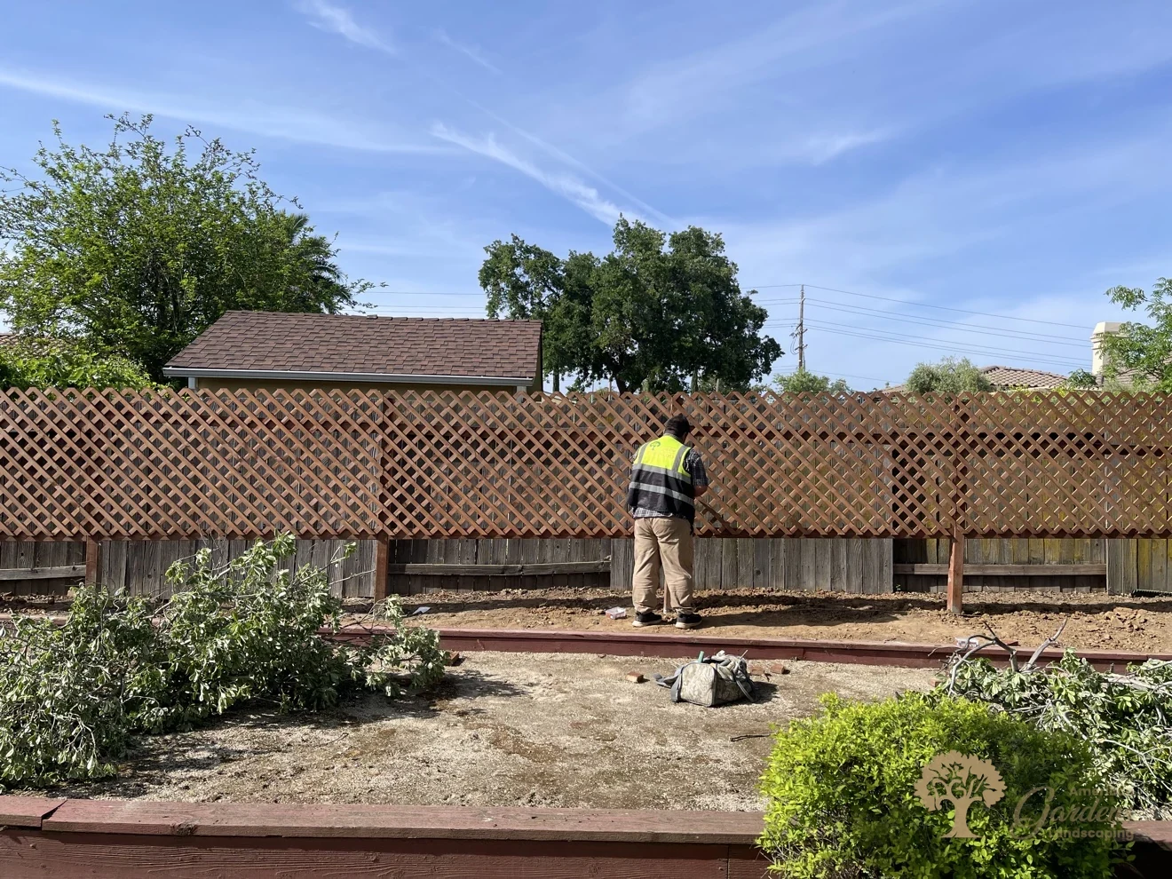Carmichael Redwood Trellis Fence – American Gardens Landscaping