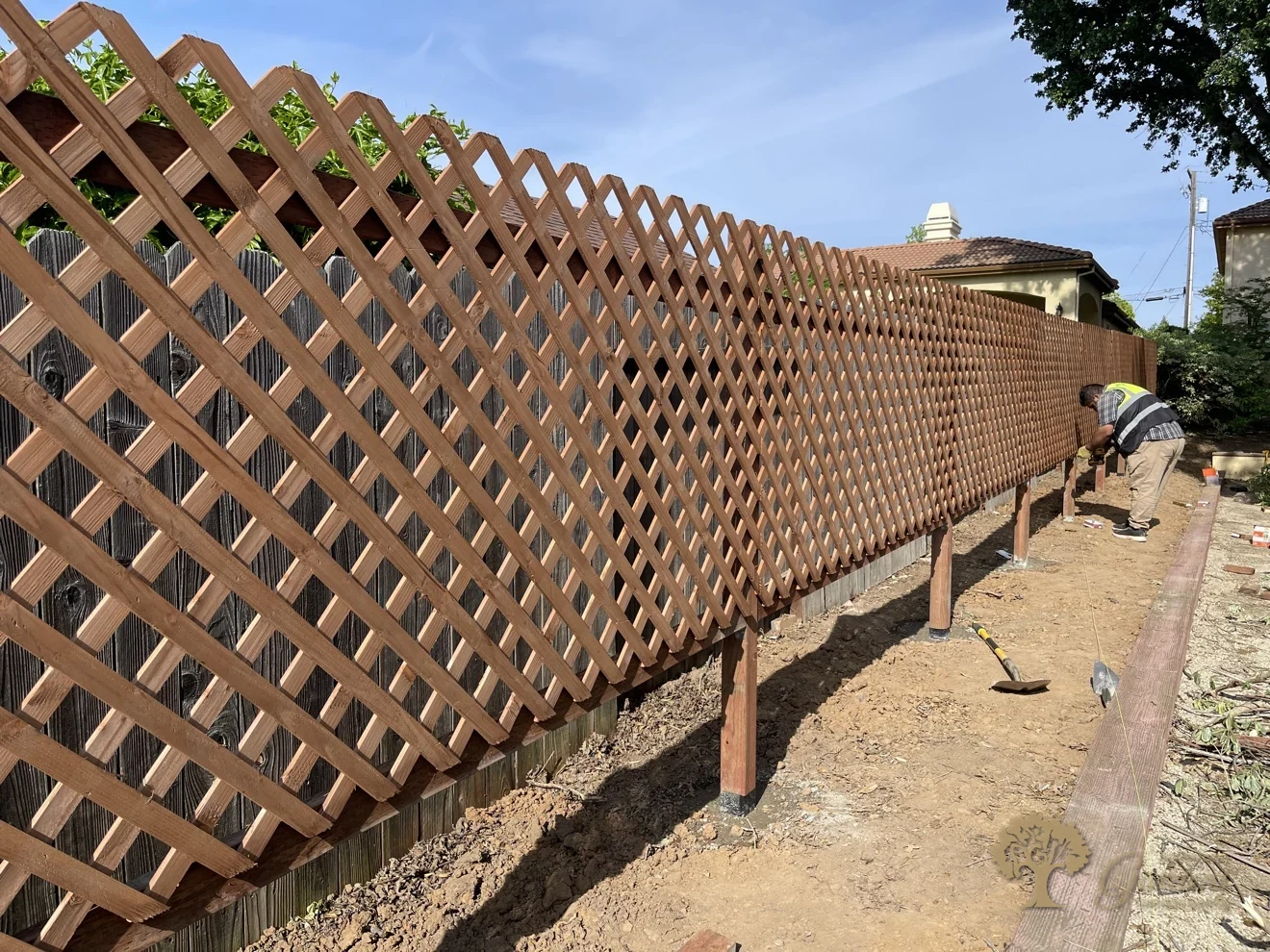 Carmichael Redwood Trellis Fence – American Gardens Landscaping