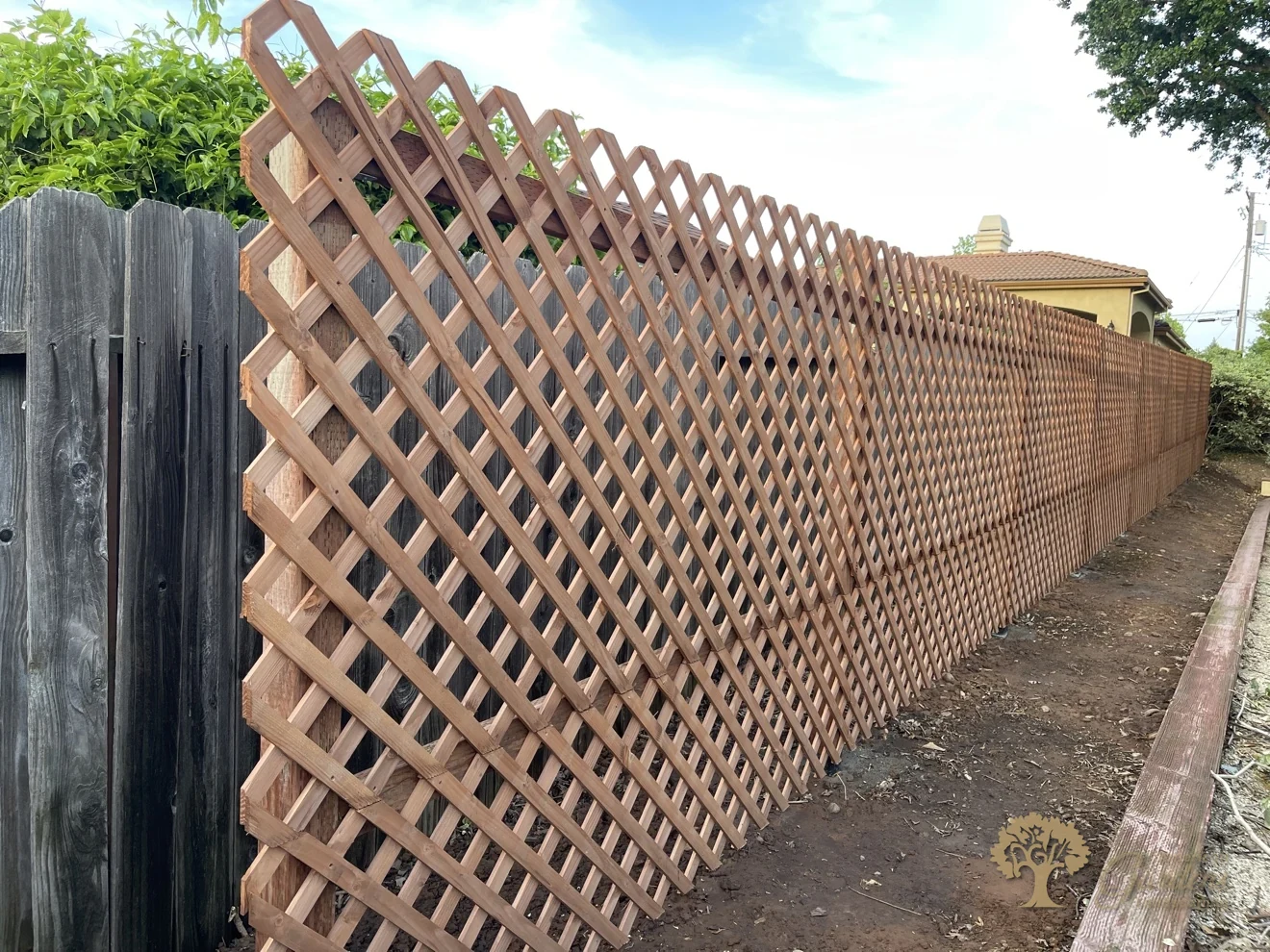 Carmichael Redwood Trellis Fence – American Gardens Landscaping