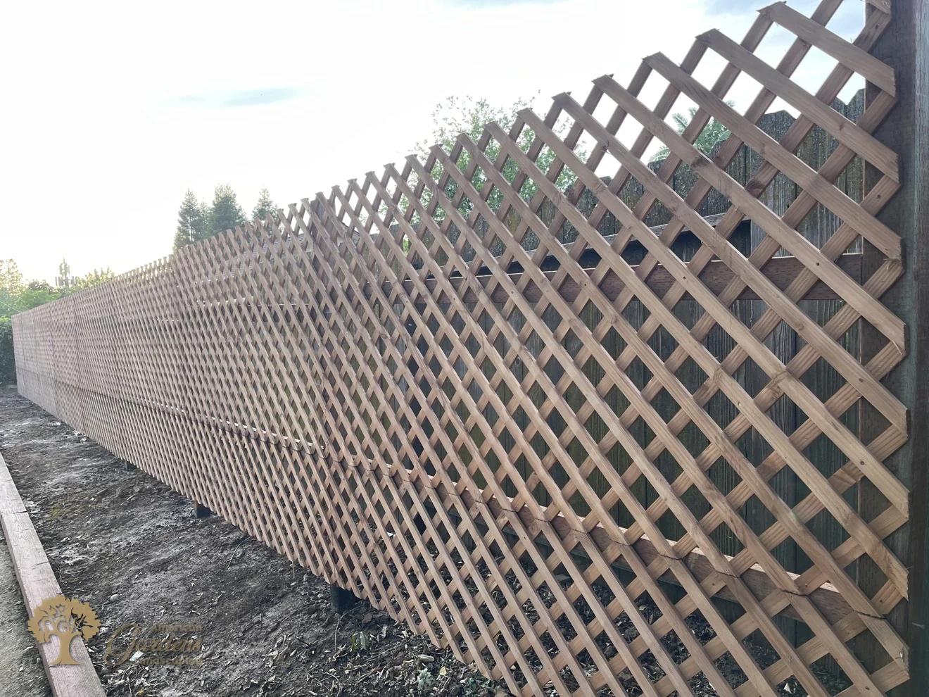 Carmichael Redwood Trellis Fence – American Gardens Landscaping