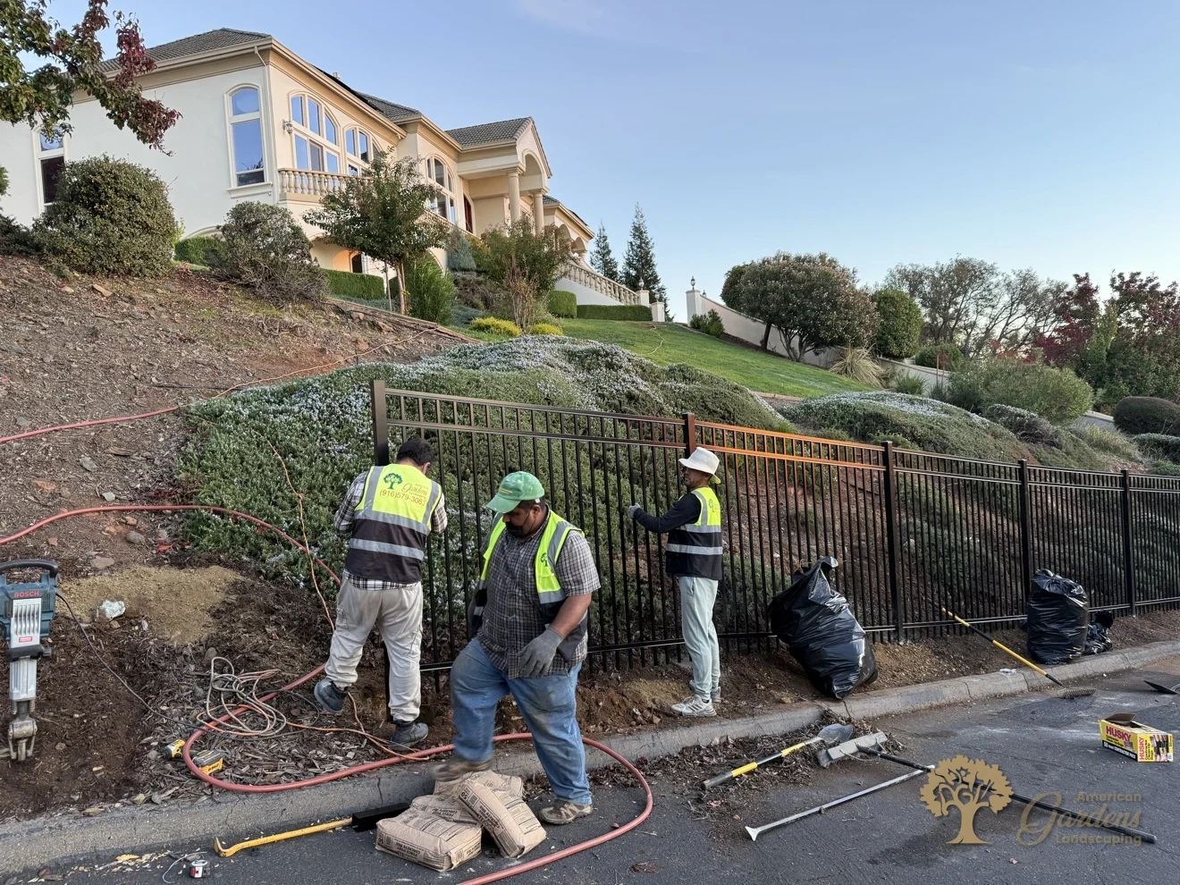 El Dorado Hills Metal Fence Installation – American Gardens Landscaping