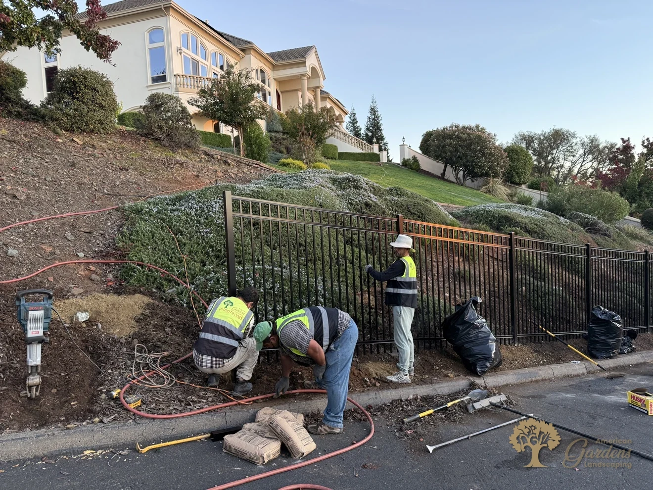 El Dorado Hills Metal Fence Installation – American Gardens Landscaping