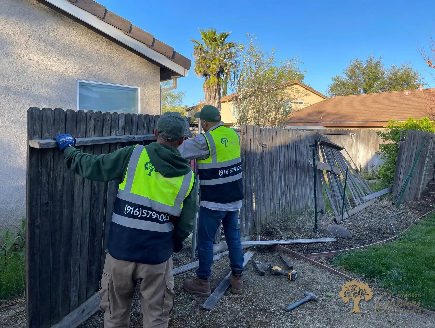 american gardens landscaping project fencing 1