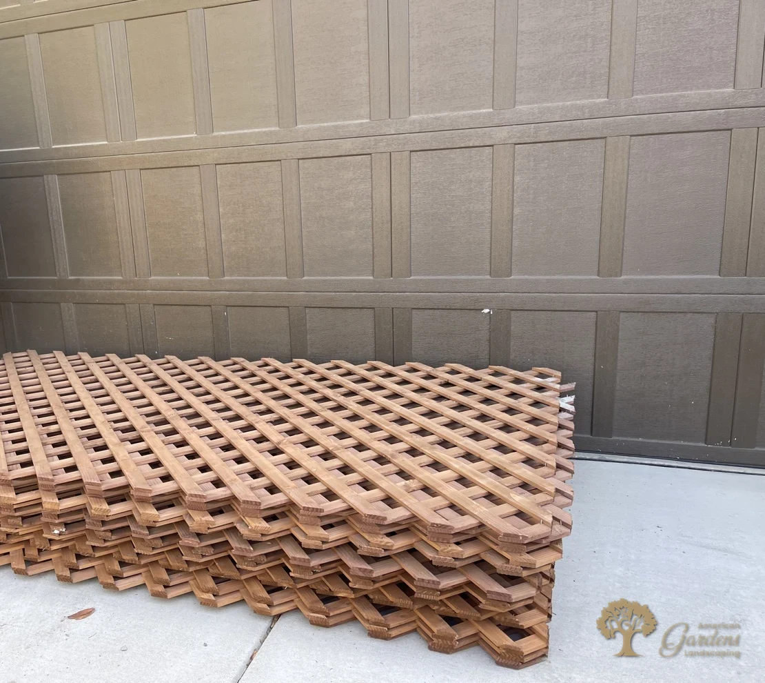 Folsom Redwood Lattice Privacy Screen – American Gardens Landscaping
