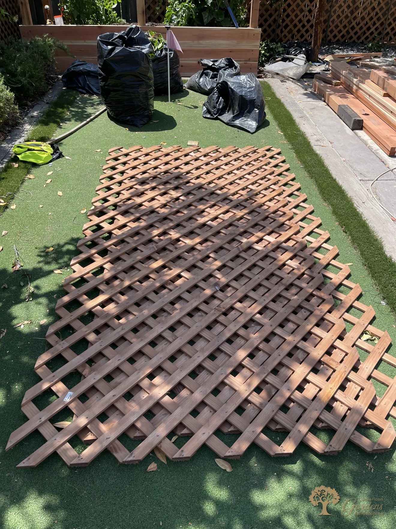 Folsom Redwood Lattice Privacy Screen – American Gardens Landscaping