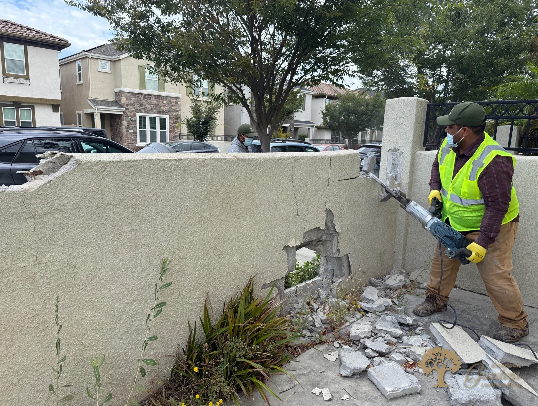 Roseville Block Wall Rebuild – American Gardens Landscaping