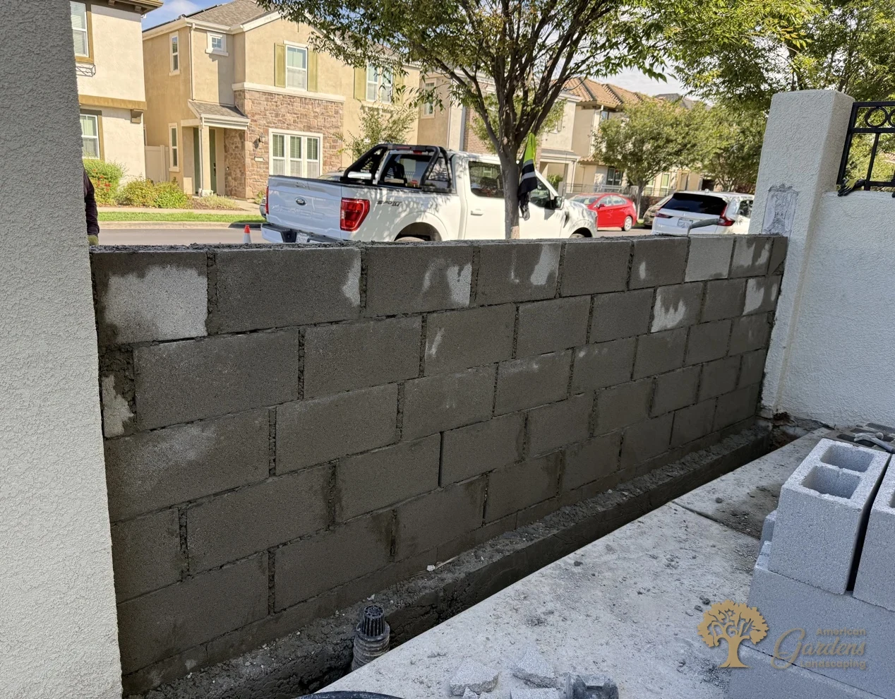 Roseville Block Wall Rebuild – American Gardens Landscaping