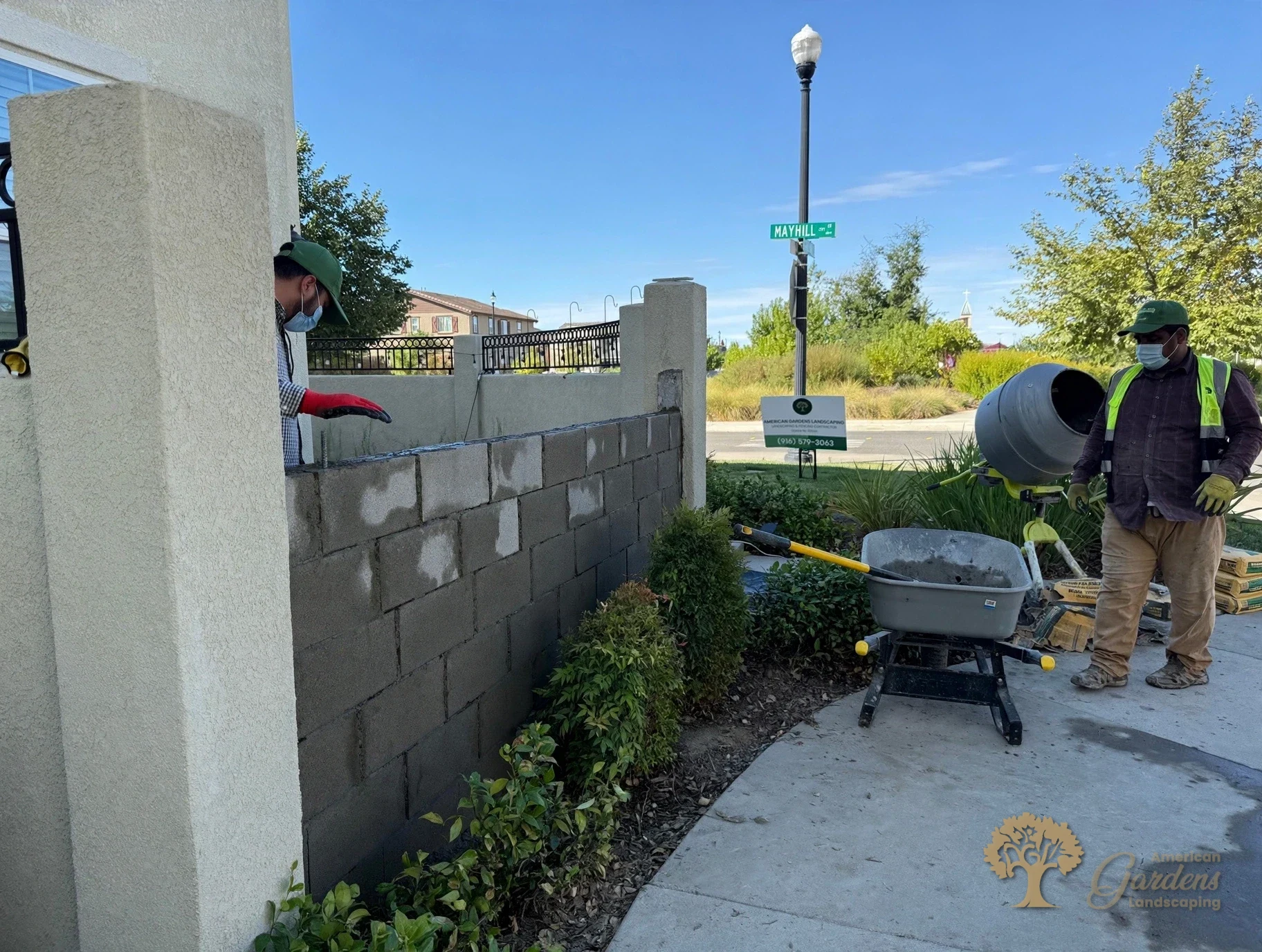 Roseville Block Wall Rebuild – American Gardens Landscaping