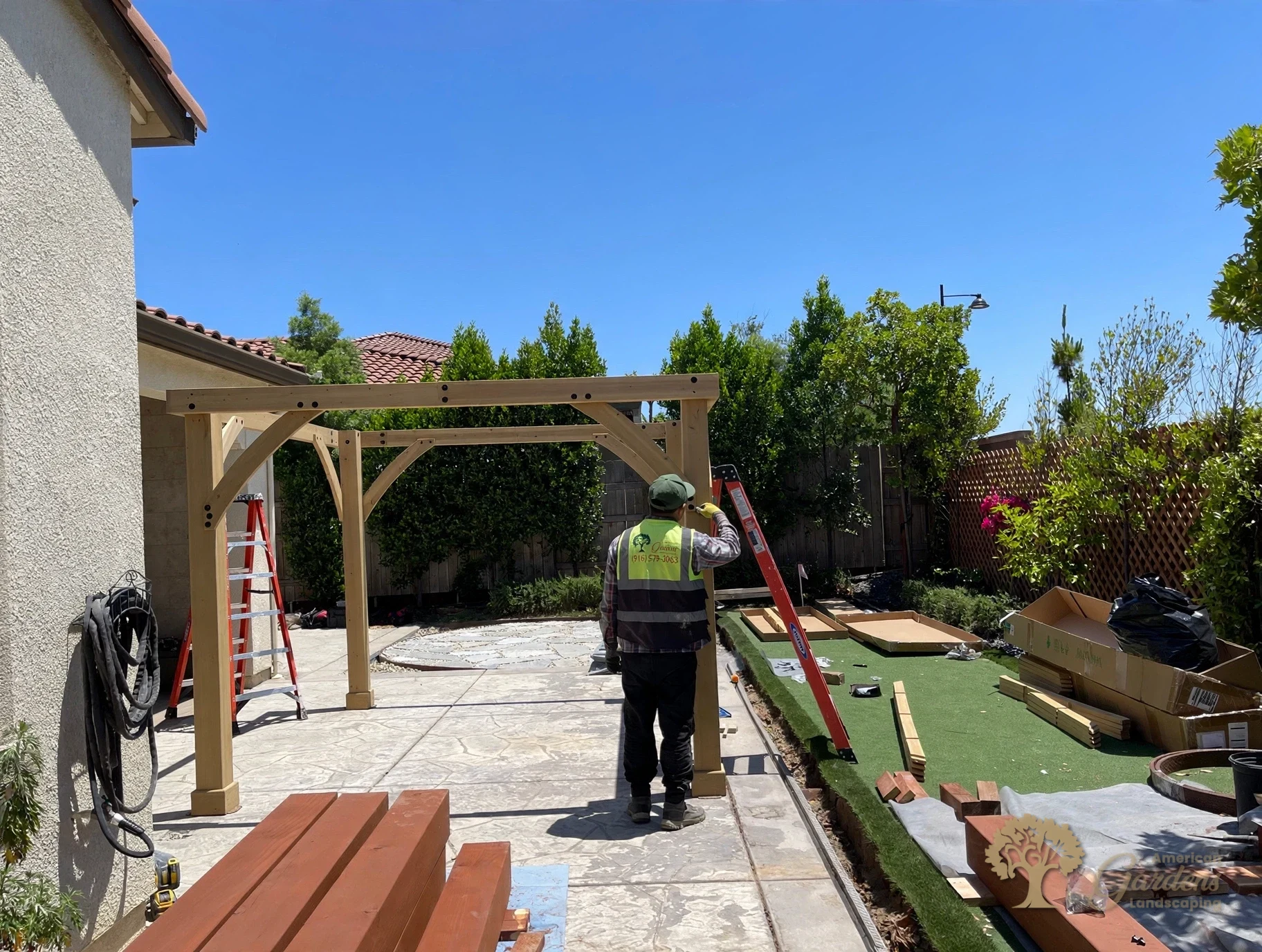 Folsom Flagstone Patio & Gazebo – American Gardens Landscaping