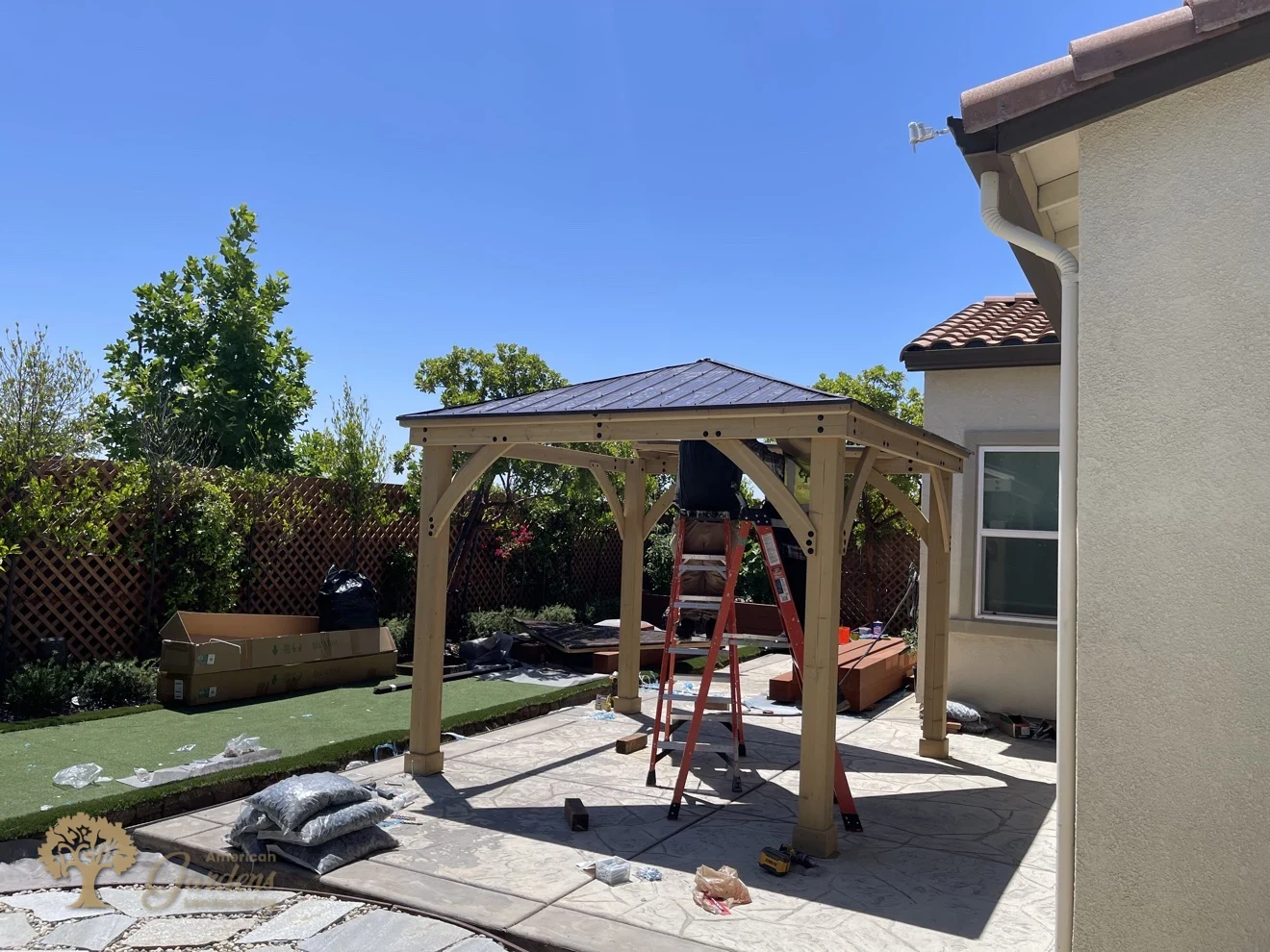 Folsom Flagstone Patio & Gazebo – American Gardens Landscaping