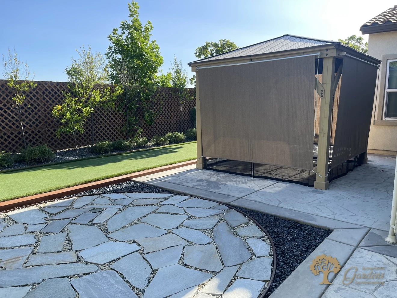 Folsom Flagstone Patio & Gazebo – American Gardens Landscaping