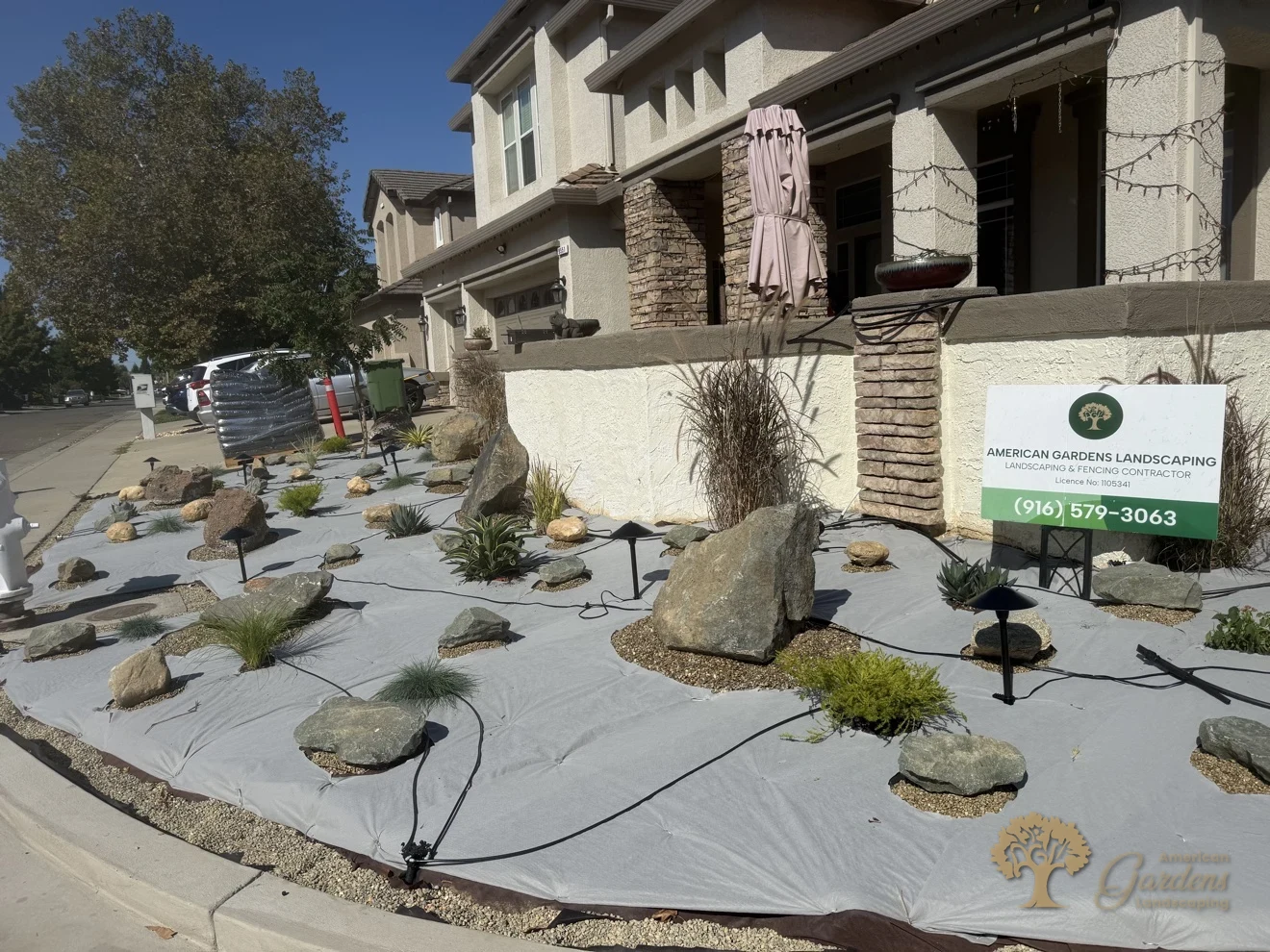 Elk Grove Xeriscape Front Yard – American Gardens Landscaping