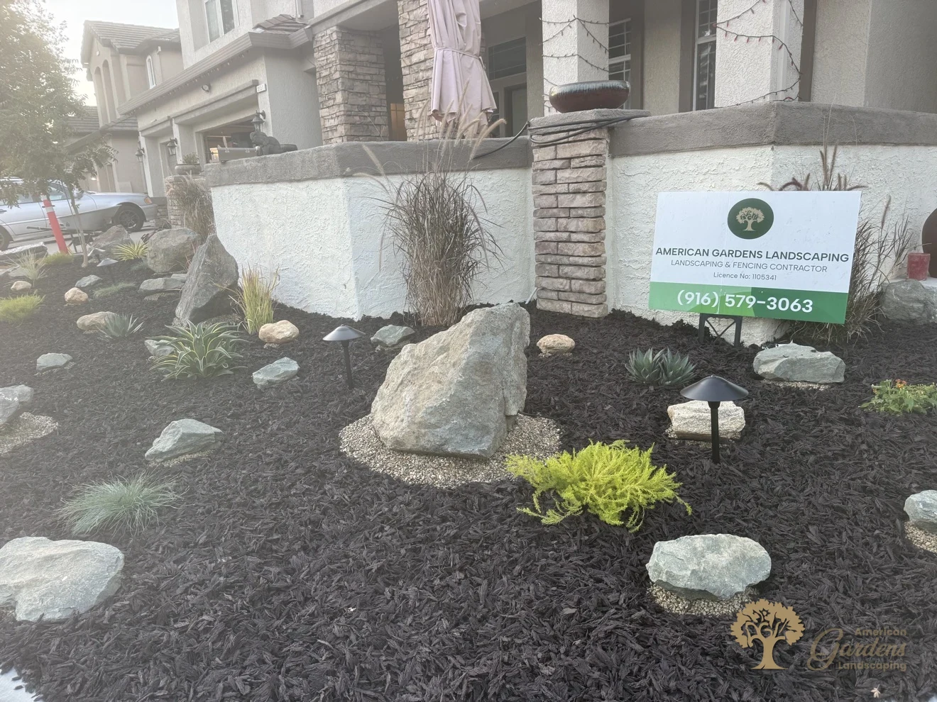 Elk Grove Xeriscape Front Yard – American Gardens Landscaping