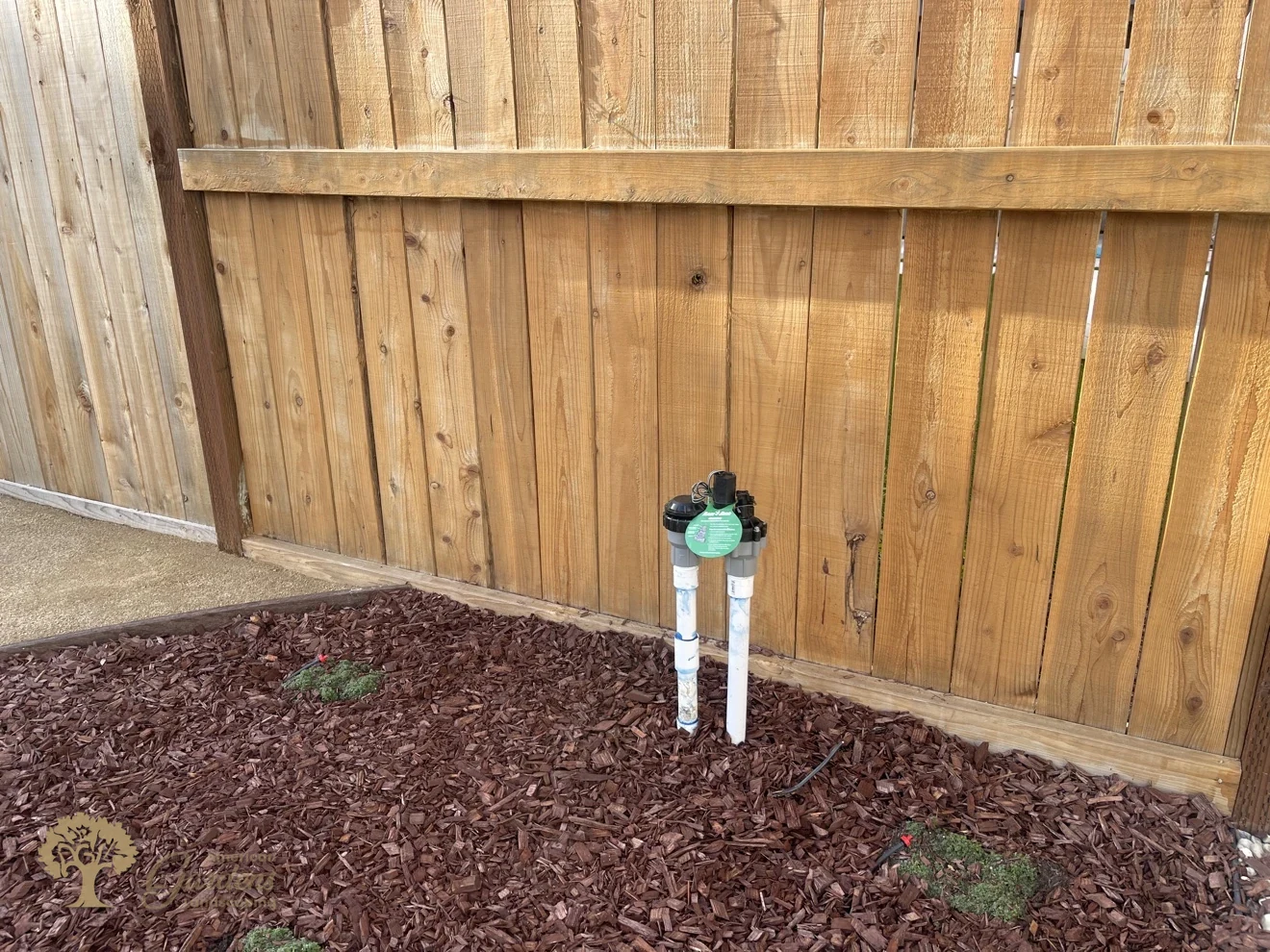 New irrigation valves in the finished bed in Lincoln – American Gardens Landscaping